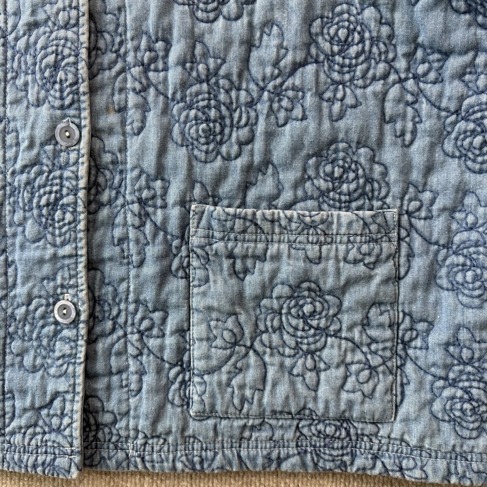 Coldwater Creek Soft Denim Quilted Floral Blue Jacket Woman's Size 3X - Picture 7 of 10